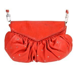 Latico SOFT RED GENUINE LEATHER STUDDED X-BODY SHOULDER BAG HANDBAG CLUTCH PURSE